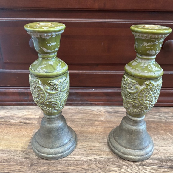 Green Candlesticks - Picture 1 of 3
